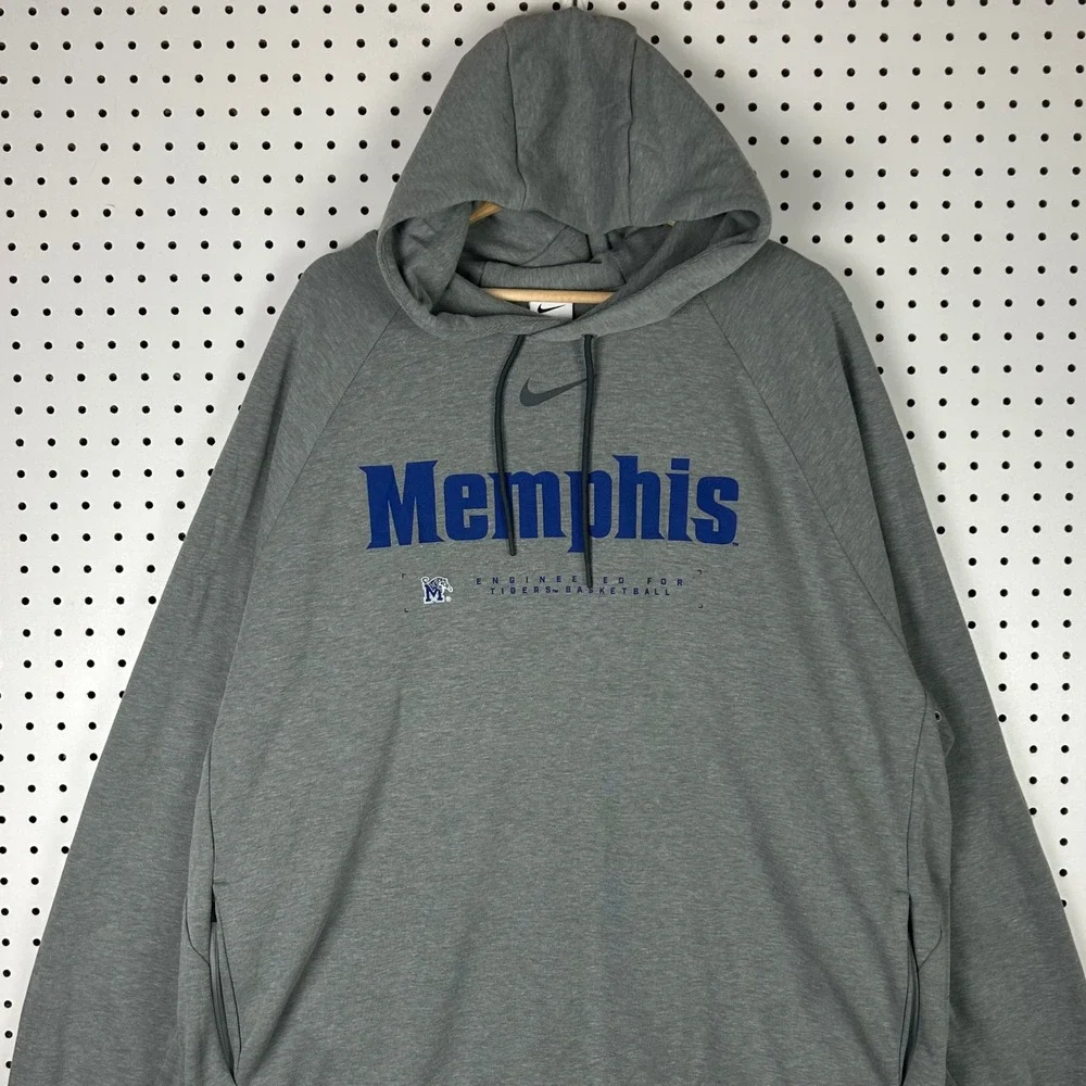 Nike Memphis Tigers Basketball Dri-Fit Hoodie XXL Gray 1 Cent Penny Logo NWT